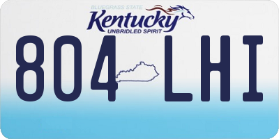 KY license plate 804LHI
