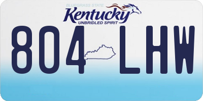 KY license plate 804LHW