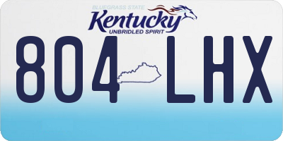 KY license plate 804LHX