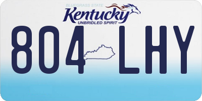 KY license plate 804LHY