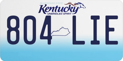 KY license plate 804LIE