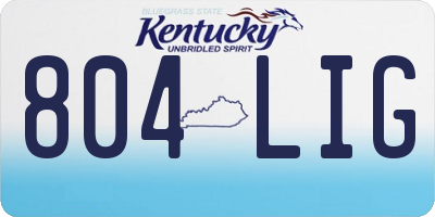 KY license plate 804LIG