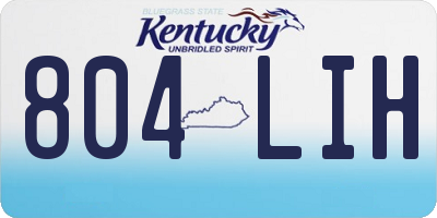 KY license plate 804LIH