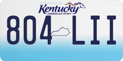 KY license plate 804LII