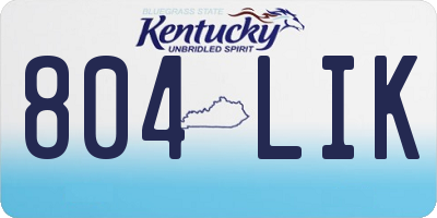 KY license plate 804LIK