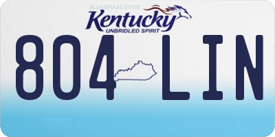 KY license plate 804LIN