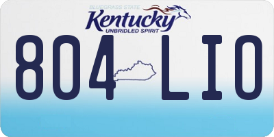 KY license plate 804LIO
