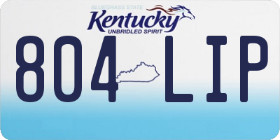 KY license plate 804LIP