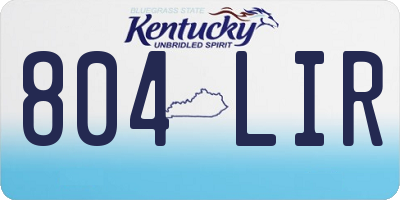 KY license plate 804LIR