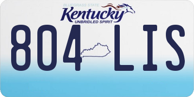 KY license plate 804LIS