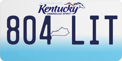 KY license plate 804LIT
