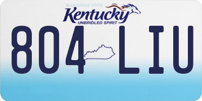 KY license plate 804LIU