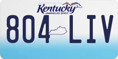 KY license plate 804LIV