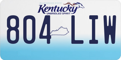 KY license plate 804LIW