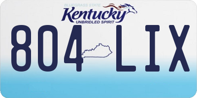 KY license plate 804LIX