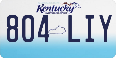 KY license plate 804LIY