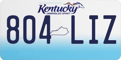 KY license plate 804LIZ
