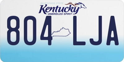 KY license plate 804LJA