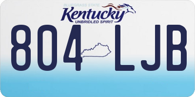 KY license plate 804LJB