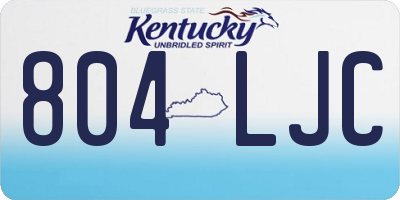 KY license plate 804LJC