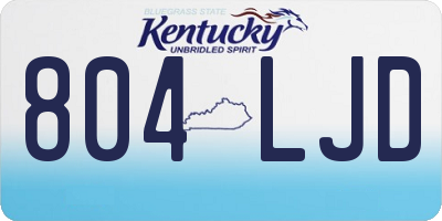 KY license plate 804LJD