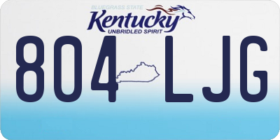 KY license plate 804LJG