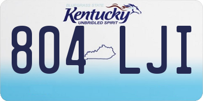 KY license plate 804LJI