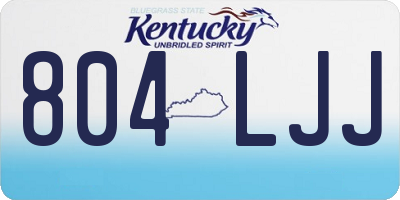 KY license plate 804LJJ