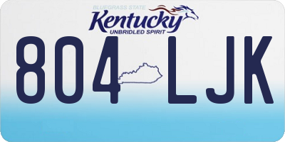 KY license plate 804LJK