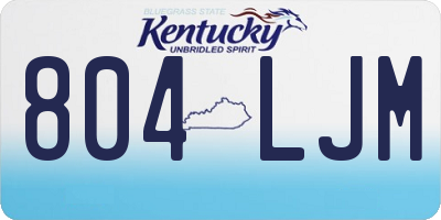 KY license plate 804LJM