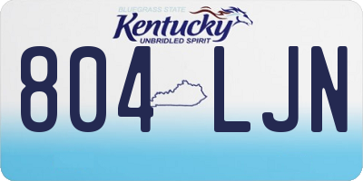KY license plate 804LJN