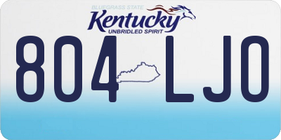 KY license plate 804LJO