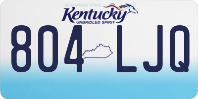 KY license plate 804LJQ