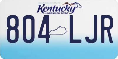 KY license plate 804LJR