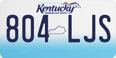 KY license plate 804LJS