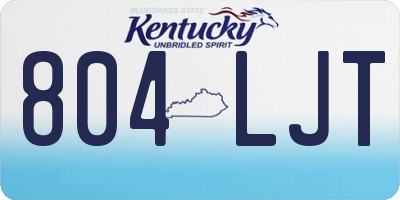 KY license plate 804LJT