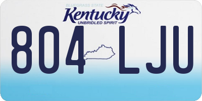 KY license plate 804LJU