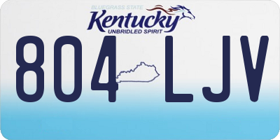 KY license plate 804LJV