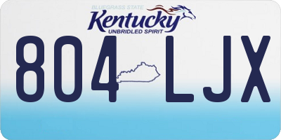KY license plate 804LJX