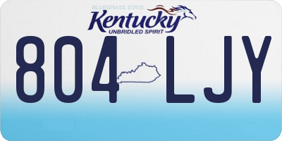 KY license plate 804LJY
