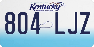KY license plate 804LJZ