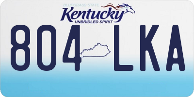 KY license plate 804LKA