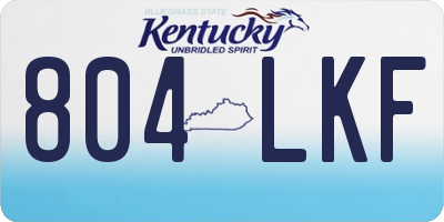 KY license plate 804LKF