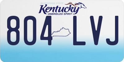 KY license plate 804LVJ