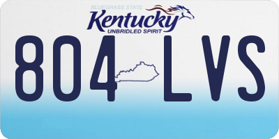 KY license plate 804LVS