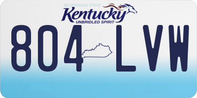 KY license plate 804LVW