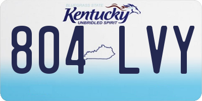 KY license plate 804LVY