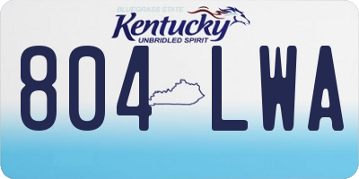KY license plate 804LWA
