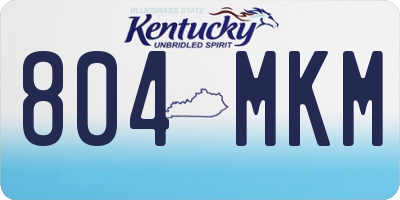 KY license plate 804MKM