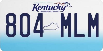 KY license plate 804MLM